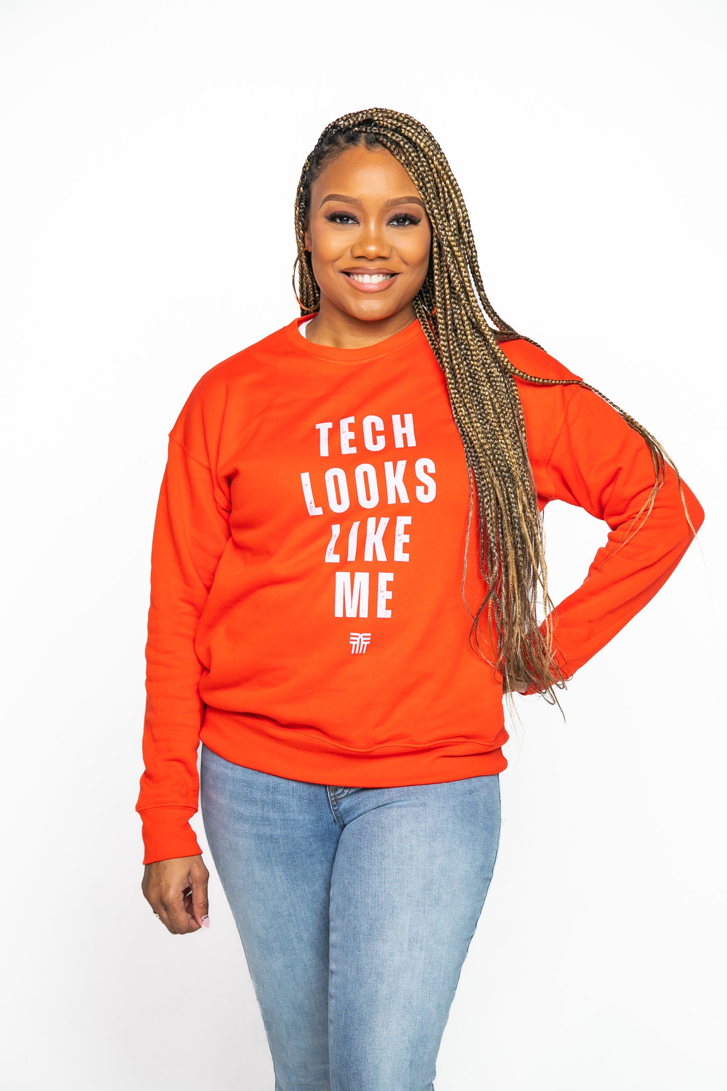 Tech Looks Like Me™ Crew Neck Sweatshirt (Red)