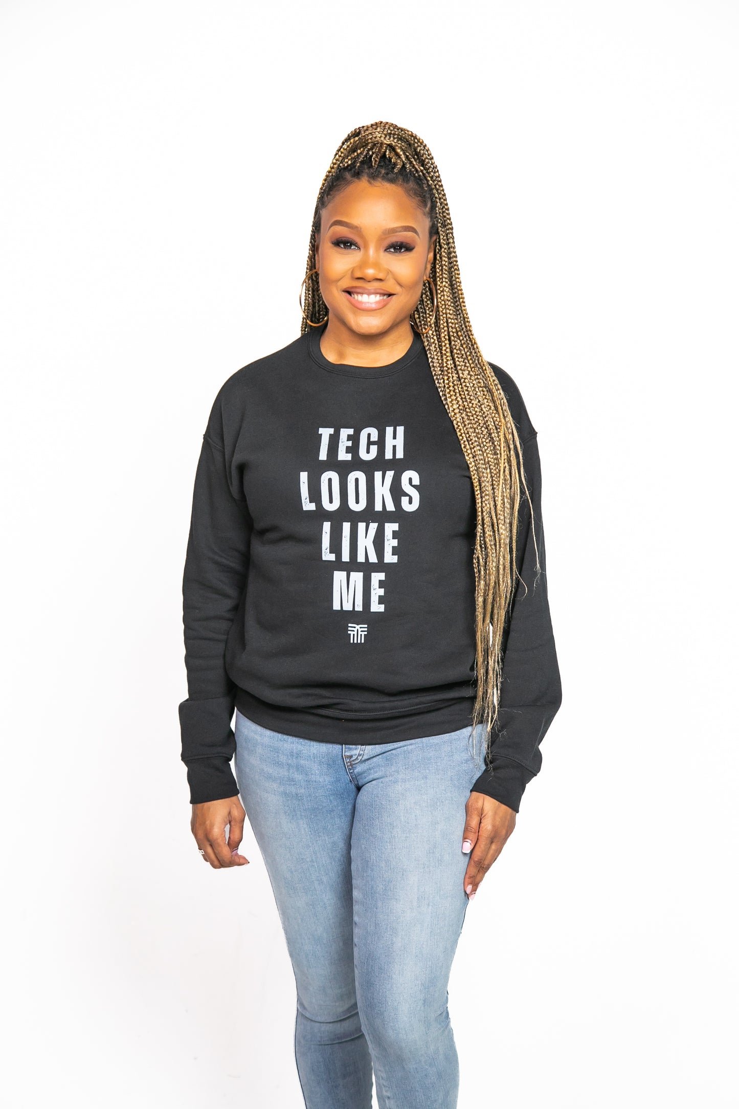 Tech Looks Like Me™ Crew Neck Sweatshirt (Black)