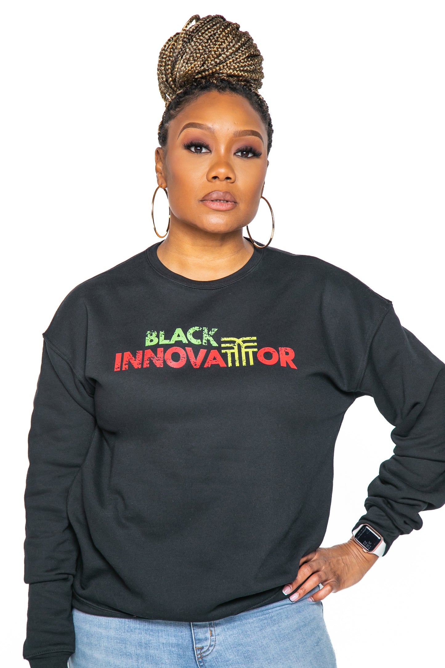 Black Innovator™ Crew Neck Sweatshirt (Black)