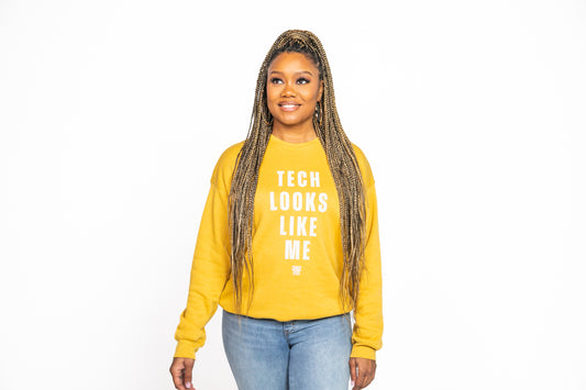Tech Looks Like Me™ Crew Neck Sweatshirt (Mustard)