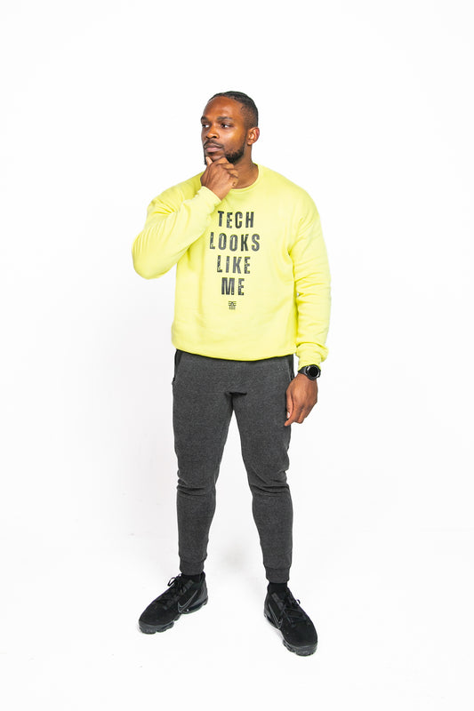 Tech Looks Like Me™ Crew Neck Sweatshirt (Neon Yellow)