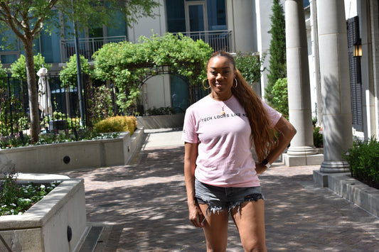 Tech Looks Like Me™ T-Shirt (Pink with Black Print)